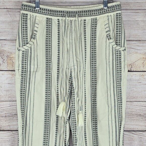 by Anthropologie Beach Trousers Textured Boho High Rise Ankle Pants Large - Picture 3 of 9
